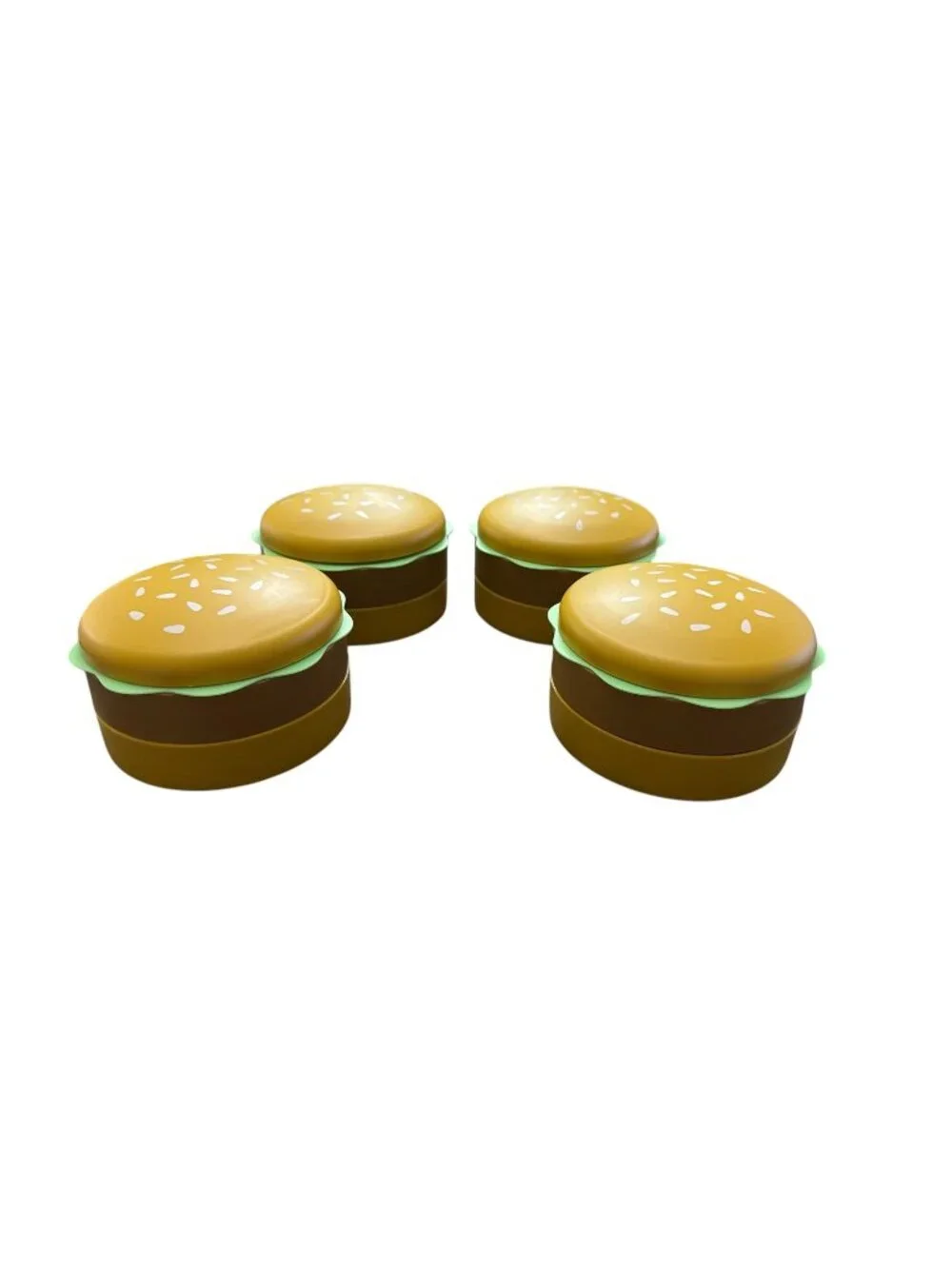 Set of 4 Burger-Shaped Novelty Bento Box Food-Safe Hand Wash Only Microwave Safe
